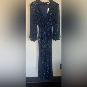 SEQUIN WRAP JUMPSUIT